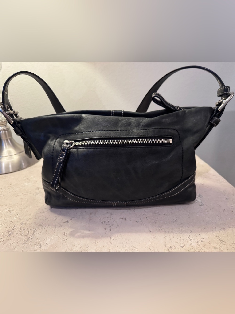 Vintage Coach Black Leather Shoulder Bag F10939 Y2K Soft Leather